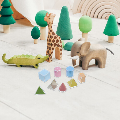 24Pièces Formes 3D Translucides En Plastique Multi Couleurs Pour École 2
