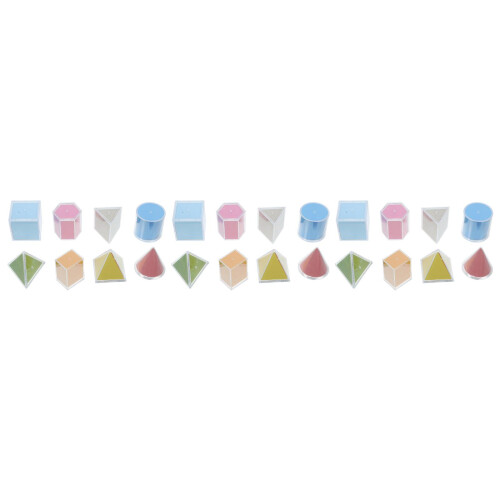 24Pièces Formes 3D Translucides En Plastique Multi Couleurs Pour École