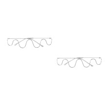 2Pièces Lunettes Verres Argentées Cadre Métal Décor Festif