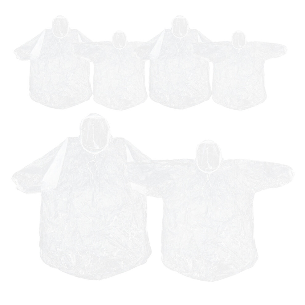 Raincoat With Hood Cover Emergency Poncho Transparent 3722858843390