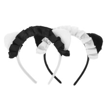 2pcs cat ears maid headband for girls, cosplay and daily use