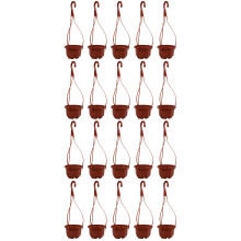 48Sets Red Plastic Hanging Flower Pots Durable Indoor Outdoor Planters