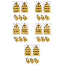25Pcs Sturdy Yellow No Smoking Stickers Paper for Car and Business Use
