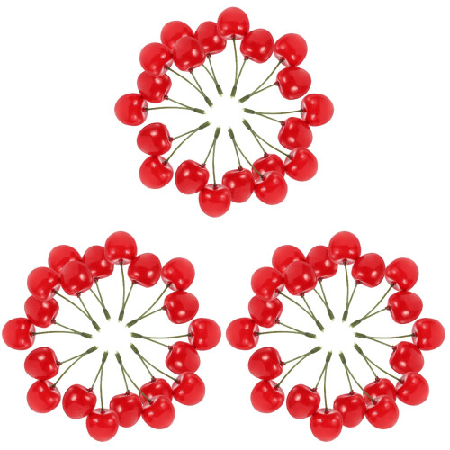 Worgeous  3 Count Tree Artificial Cherry Simulation Fruit Child