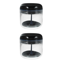2Sets Black Plastic Denture Case Portable Retainer Carrier for Travel