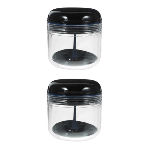 2Sets Black Plastic Denture Case Portable Retainer Carrier for Travel