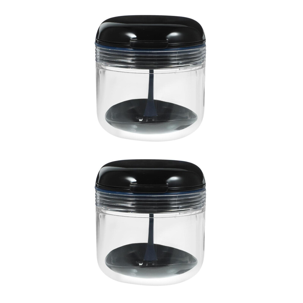 Inoomp Black 2Sets Plastic Denture Case Portable Retainer Carrier For Travel