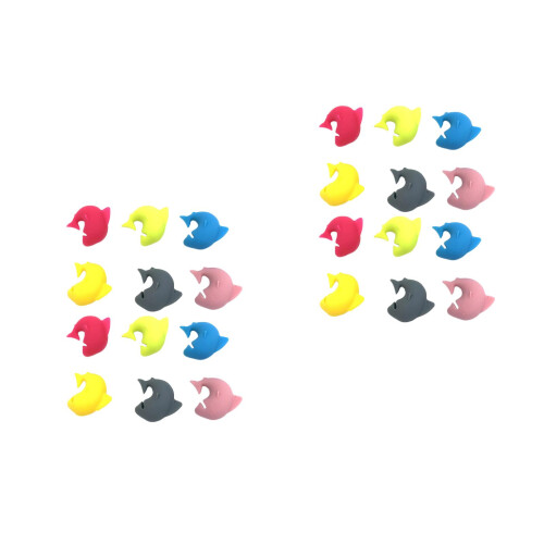24Pièces -Verres Silicone Requins Couleurs Variées Soirée