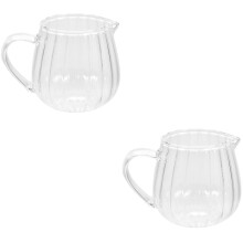 2Pcs Clear Glass Creamer Pitcher Sugar Dispenser for Kitchen and Bar