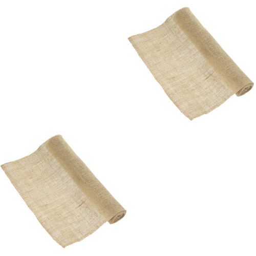 Cotton Linen Hessian Table Runner Rustic Burlap for Crafting