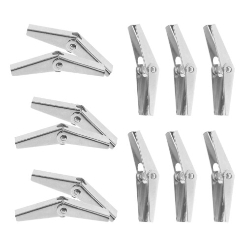 36Pcs Silver Heavy Duty Toggle Wing Nuts Drywall Anchors for Hanging 1
