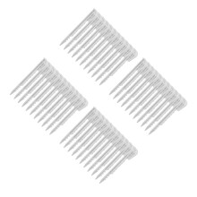 80Pcs White Plastic Ground Stakes for Garden, Camping and Beach Use