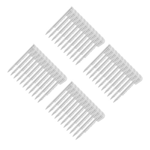80Pcs White Plastic Ground Stakes for Garden, Camping and Beach Use
