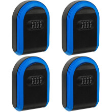 4Pcs Outdoor Blue Key Lock Box Plastic Safe Box with Resettable Code