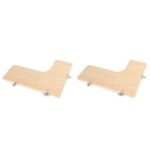 2Pcs Light Yellow Wooden Pet Springboard Platform for Small Animals