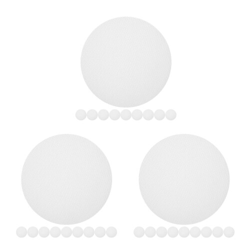 30Pcs Round Silicone Steamer Liners Reusable Non-Stick White Mesh Mats