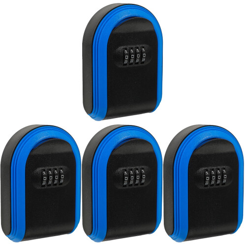 4Pcs Outdoor Blue Key Lock Box Plastic Safe Box with Resettable Code 2