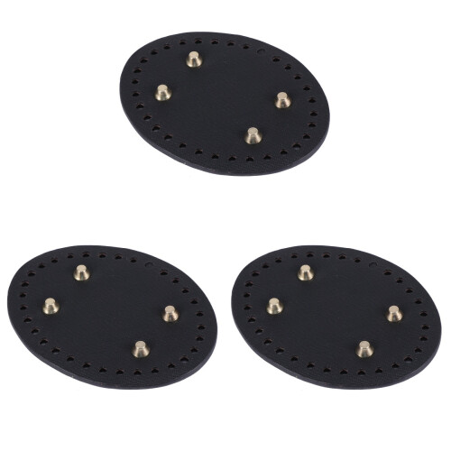3Pcs Black Durable PU Bag Bottom Shaper Pad for DIY Bag Making