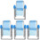 4Pcs Mini Deck Chair Model Blue Plastic Cloth Miniature Ornament 1