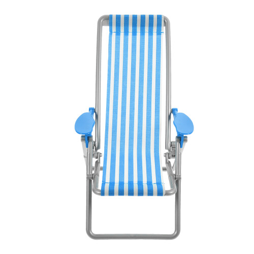 4Pcs Mini Deck Chair Model Blue Plastic Cloth Miniature Ornament 2