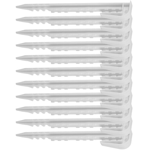 80Pcs White Plastic Ground Stakes for Garden, Camping and Beach Use 1