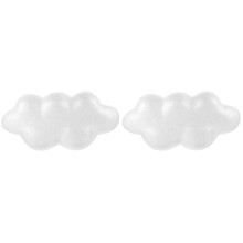 2Pcs Unpainted White Foams Cloud DIY Model Craft Ornament Lightweight