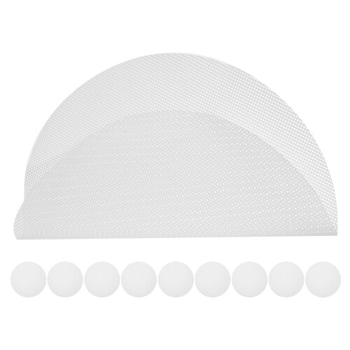 30Pcs Round Silicone Steamer Liners Reusable Non-Stick White Mesh Mats 1