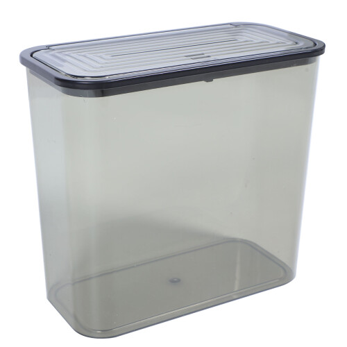 Grey Plastic Trash Can with Lid Durable Pet Waste Bin for Home