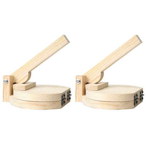2 Pcs Wooden Dumpling Presser Tool For Home Use Log Color