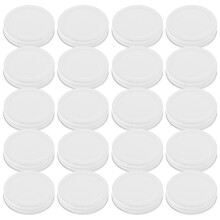 40Pcs Tinplate Mason Jar Covers White Reusable Sealing Lids