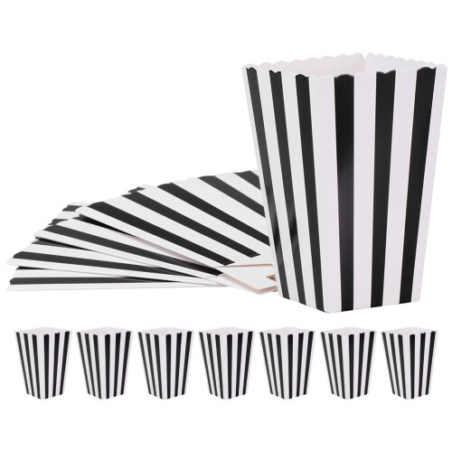 Practical Black Popcorn Boxes For Home And Theater Use 12pcs