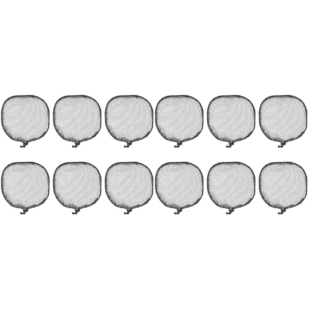 Ohphcall Unisex Black 12Pcs Wig Hair Net Elastic Breathable Mesh Caps For Wig Styling