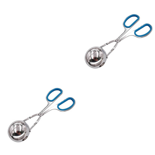 2Pcs Blue Meatball Maker Stainless Steel Mold Kitchen Gadget