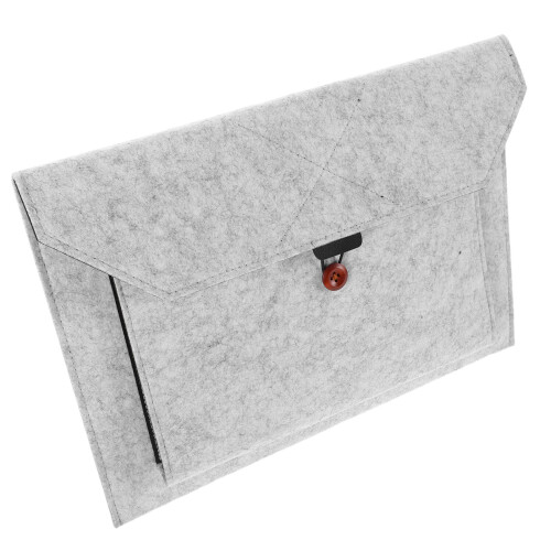 Portable Light Grey Felt Laptop Sleeve Bag with Protective Design