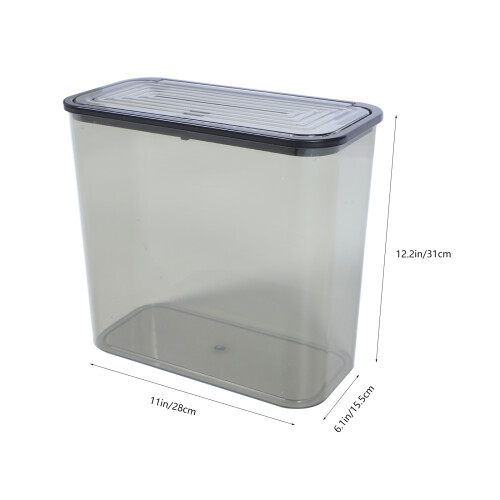 Grey Plastic Trash Can with Lid Durable Pet Waste Bin for Home 1