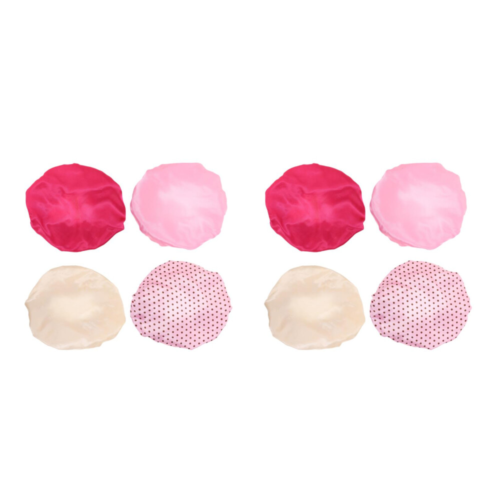 Vaguelly Light 8Pcs Multifunctional Women Bath Caps Peva Weight Hair Beauty Hats