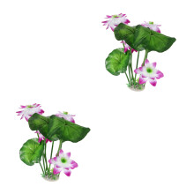 2Pcs Plastic Aquarium Plants Flowers Fish Tank Decoration