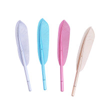 8Pcs Colorful Feather Pens Wedding Guest Signature Premium Ink Writing