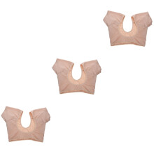 3Pcs Khaki Sweat Absorbing Underarm Vest for Women Polyester Fiber