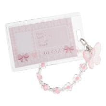 Raindrops Student Card Holder Pink Acrylic 1pack