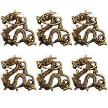 6pcs vintage brass dragon charm hanging ornament diy keycraft