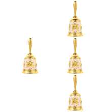 4Pcs Zinc Alloy Hand Bells Vintage Restaurant Call Bell Set