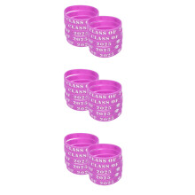 75Pcs Purple Silicone Bracelets Graduation Wristband for School Events