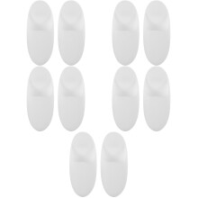 10Pcs White Silicone Toothbrush Holder Wall Mount for Bathroom Storage