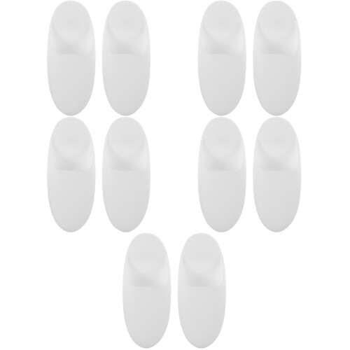 10Pcs White Silicone Toothbrush Holder Wall Mount for Bathroom Storage