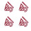 16Pcs Red Aluminum Alloy Drafting Ruler Set with Protractor Triangle 6
