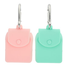 Keychain Coin Pouches Silicone Pink 2pcs