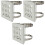 3Pcs High Strength Pole Mount Bracket for Cctv Cameras Light Grey 3