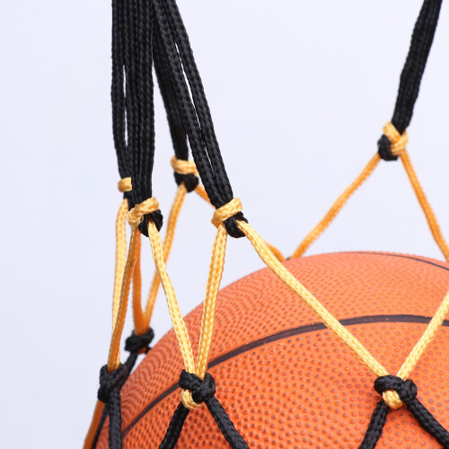3Pcs Black Drawstring Nylon Mesh Net Bag for Basketball Soccer Storage 1