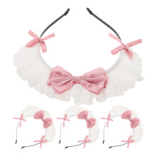 Raindrops Lolita Hairband Costume Headbands Pink 4pcs